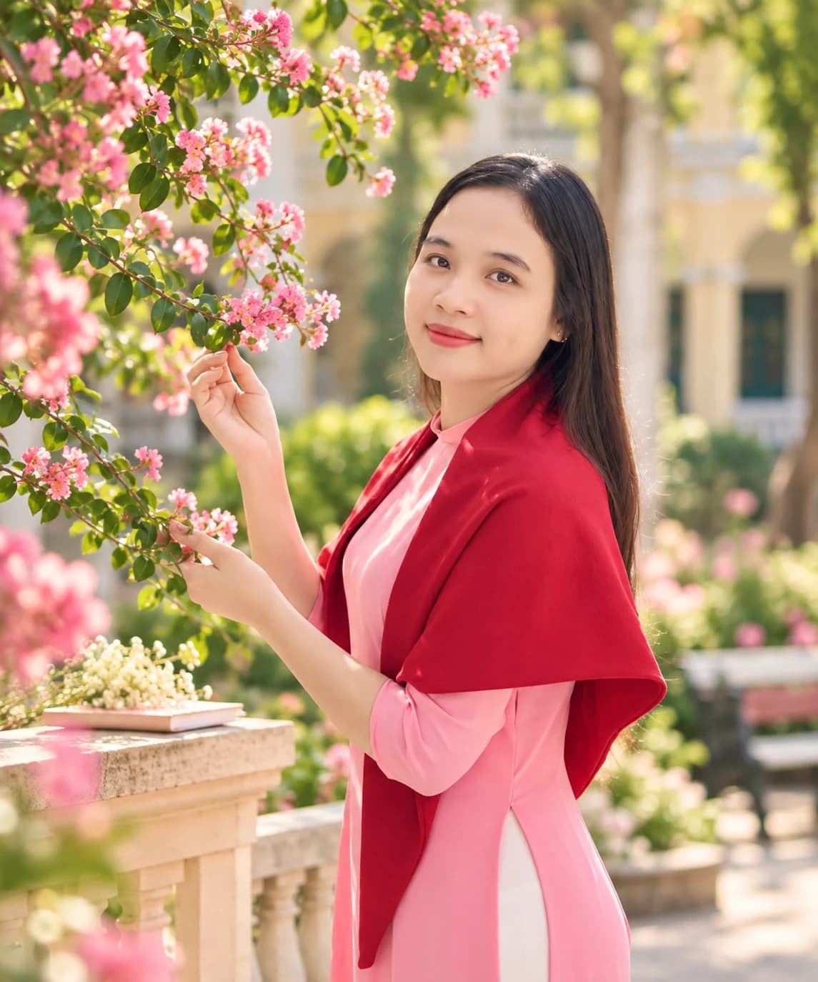 Chân dung cô Thanh Nga bên những đóa hoa